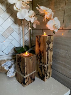 Rustic Block Candleholders