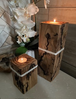 Rustic Block Candleholders