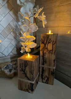 Rustic Block Candleholders