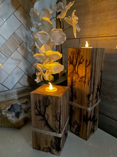 Rustic Block Candleholders