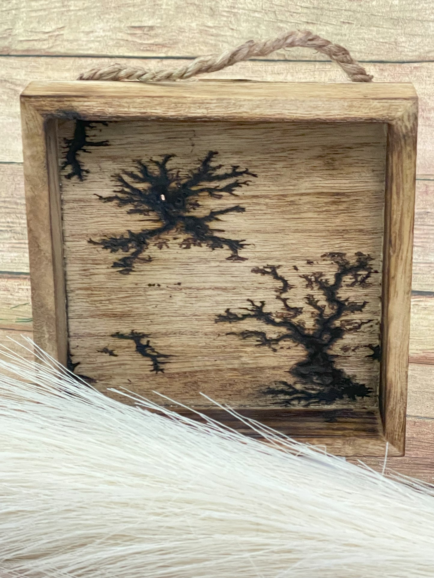 5" x 5" square shadowbox with rope hanger