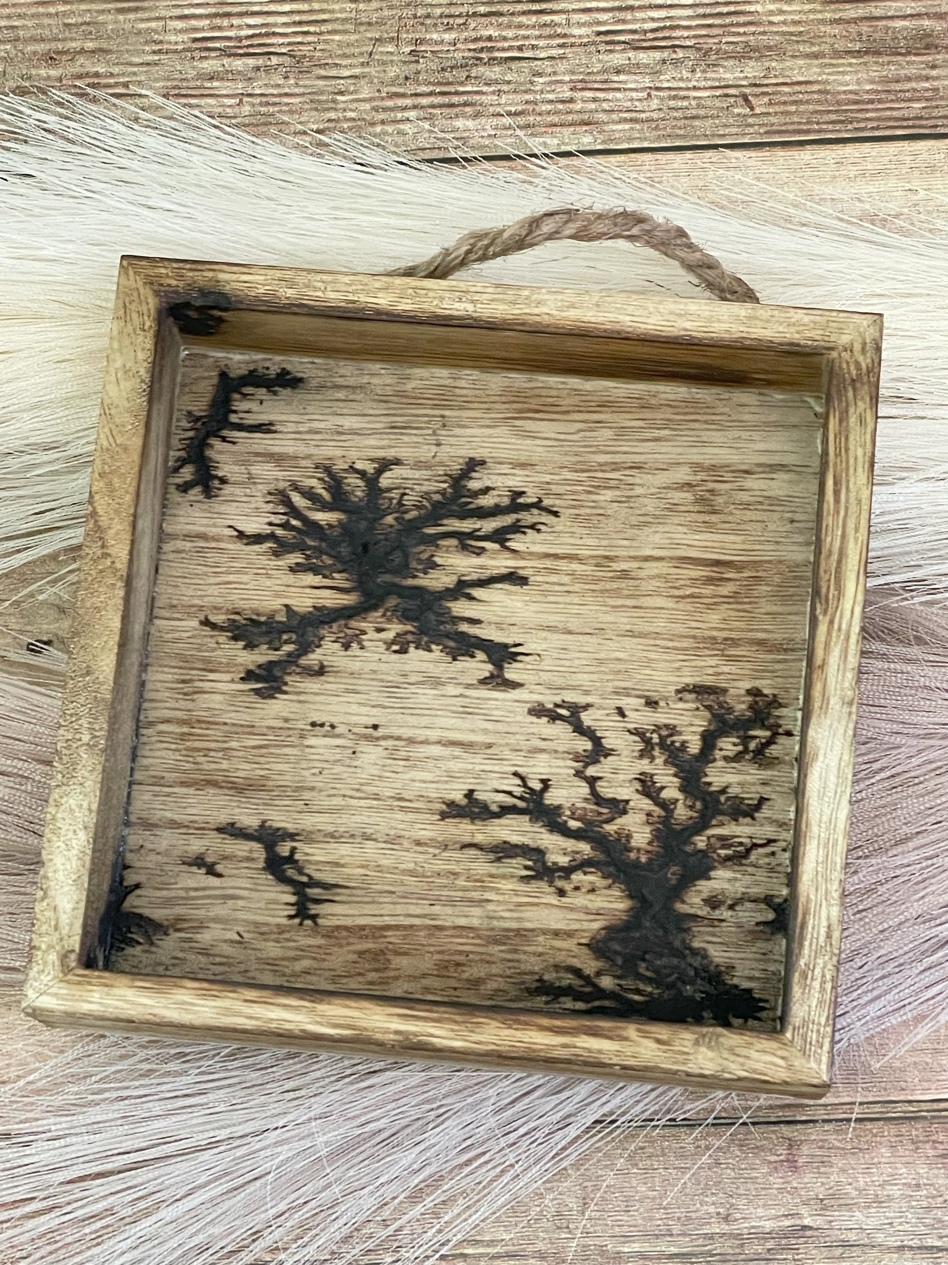 5" x 5" square shadowbox with rope hanger