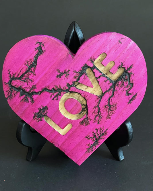 6" x 6" x 1" Heart; Double-sided; "Love" or "XOXO"