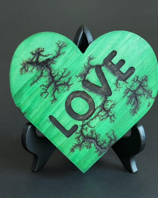 6" x 6" x 1" Heart; Double-sided; "Love" or "XOXO"