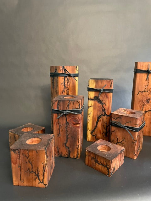 Rustic Block Candleholders