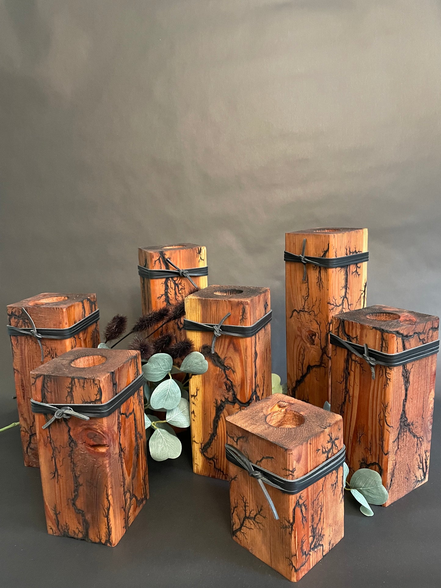 Rustic Block Candleholders