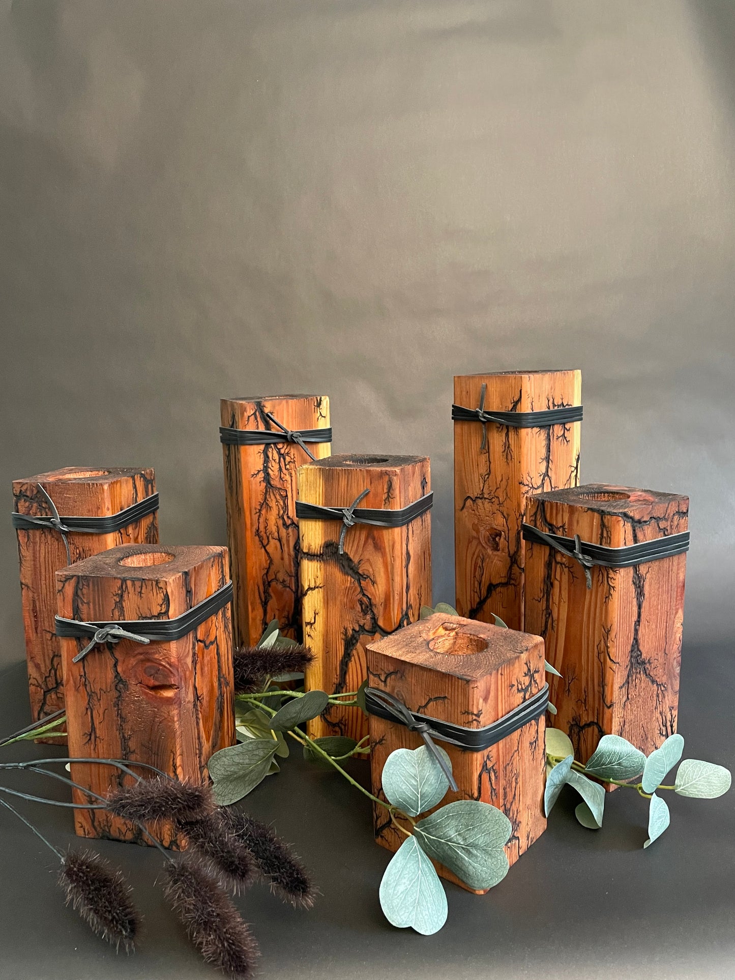 Rustic Block Candleholders