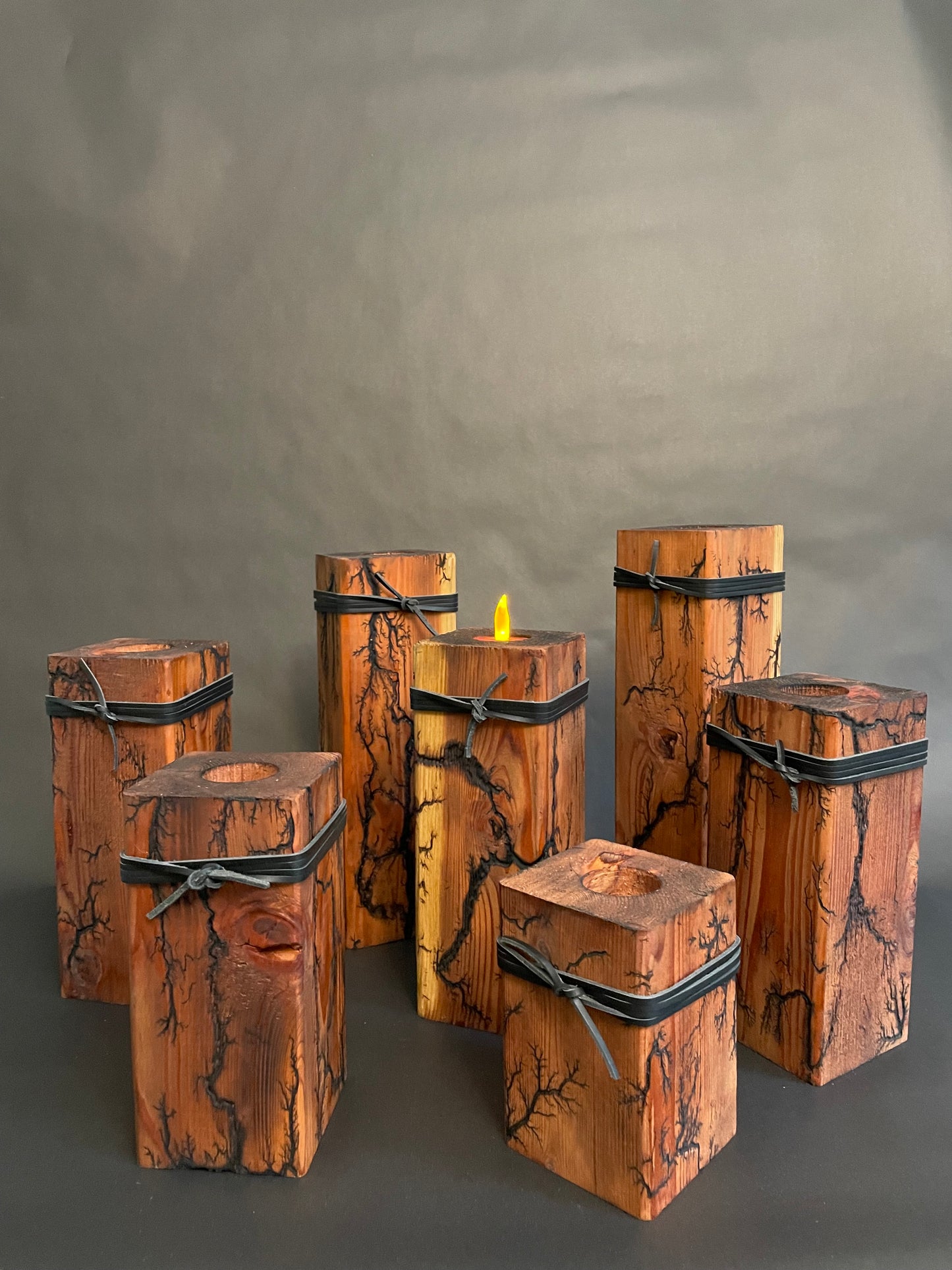 Rustic Block Candleholders