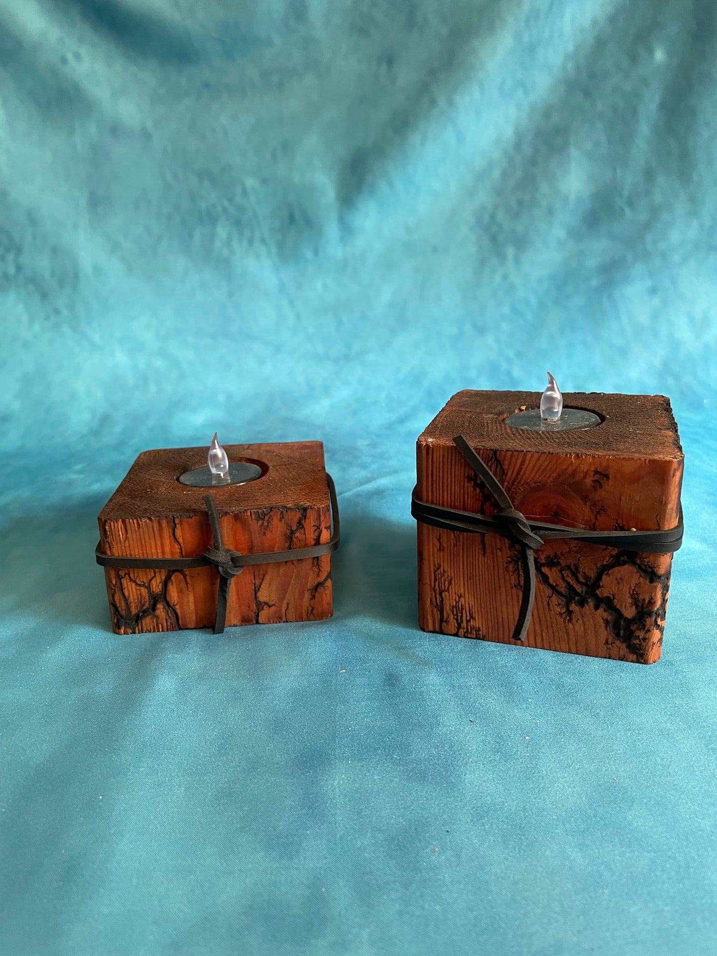 Rustic Block Candleholders