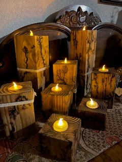 Rustic Block Candleholders